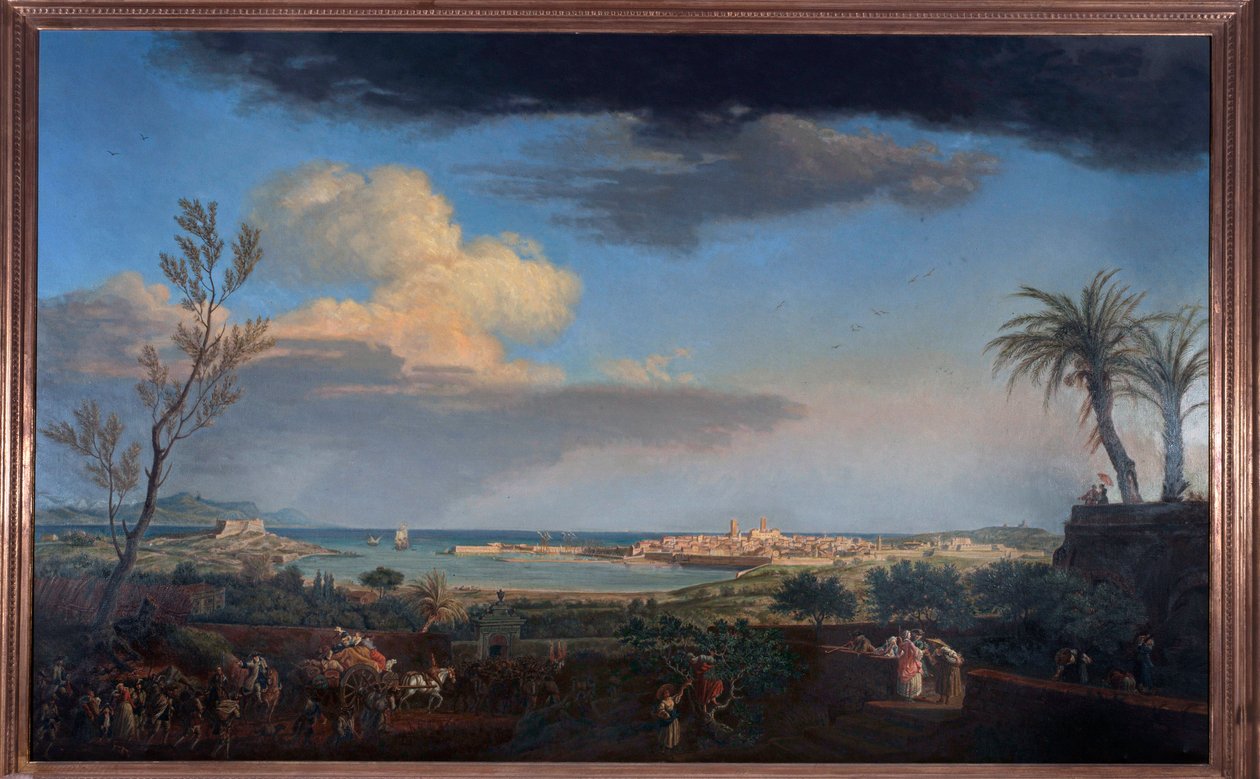 Havnen i Antibes i Provence sett fra jordens kyst av Claude Joseph Vernet