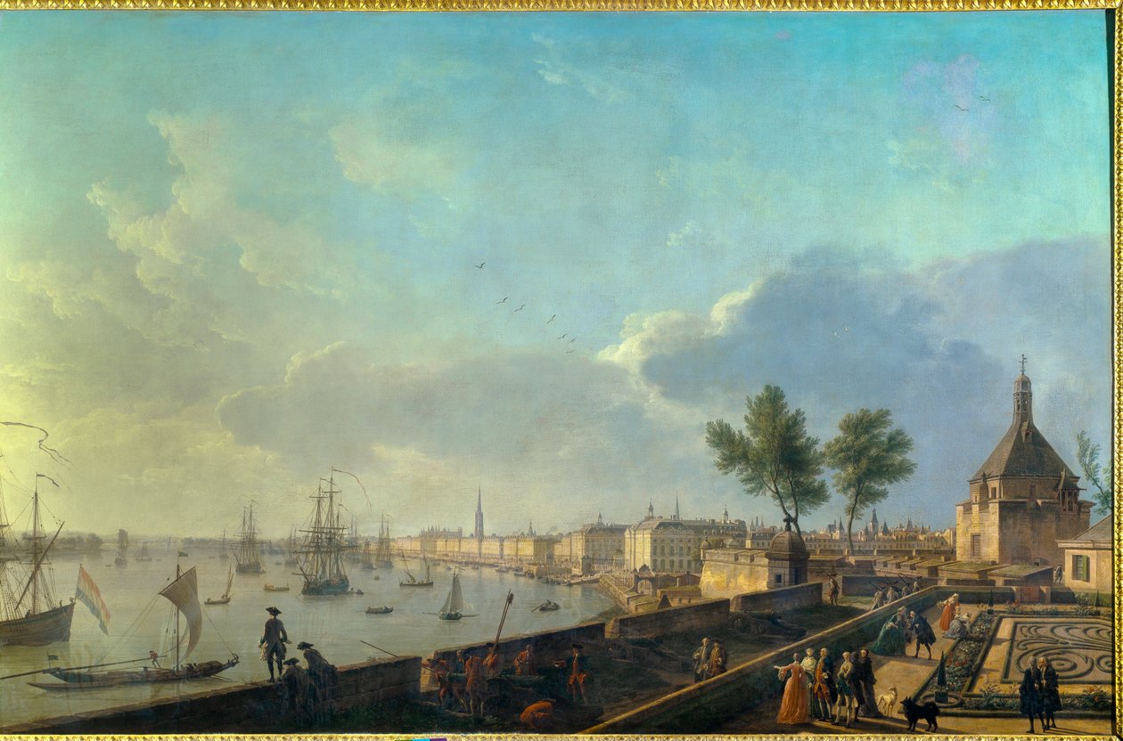 Havnen i Bordeaux med vollene Maleri av Joseph Vernet (1714-1789) 1700-tallet. Paris. Marinemuseum av Claude Joseph Vernet