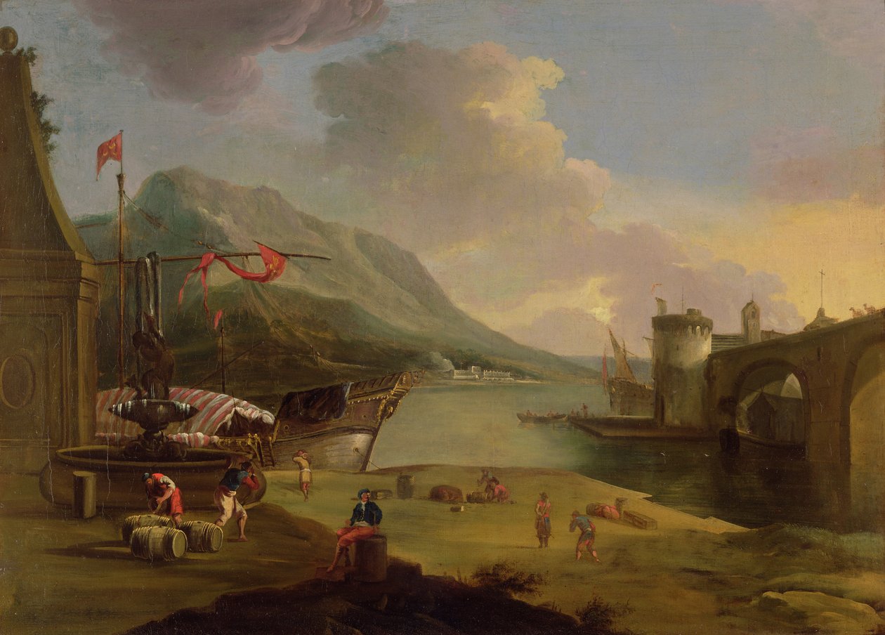 Lossing av bysser i Mykenestredet av Claude Joseph Vernet