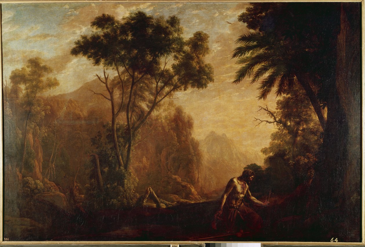 Landskap med Saint Onuphrius (olje på lerret, ca. 1638) av Claude Lorrain