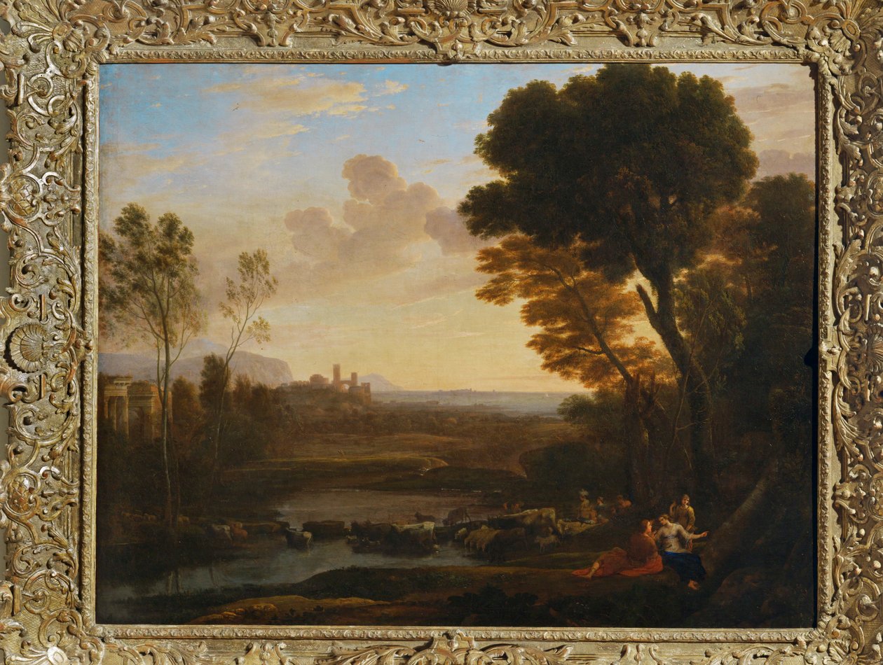 Landskap med Paris og Oenone, kalt gjesten… av Claude Lorrain (1600-82)