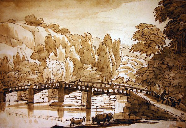 Skoglandskap (penn og blekk og vask på papir) av Claude Lorrain