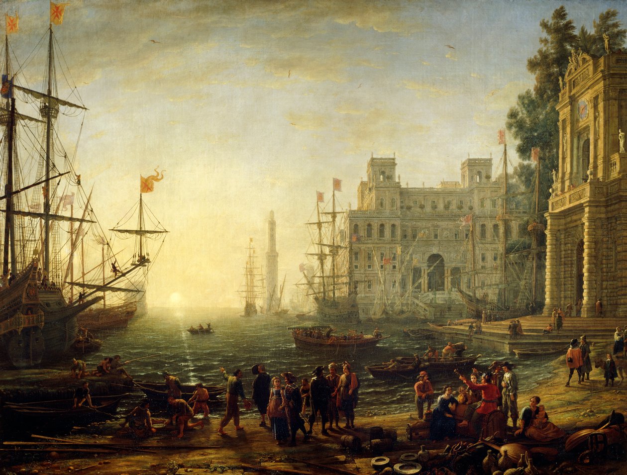 Havnehavn med Villa Medici av Claude Lorrain