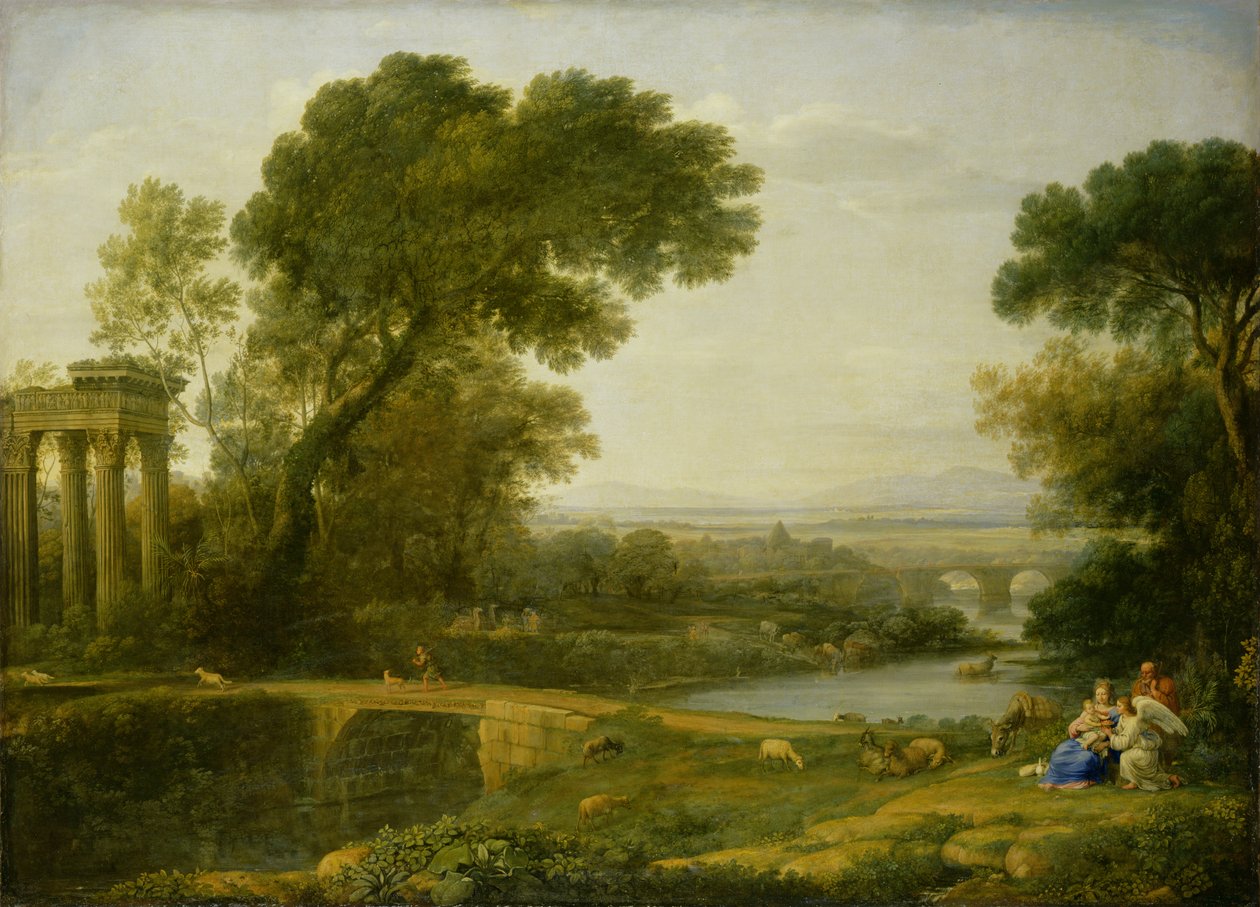 The Rest on the Flight into Egypt (olje på lerret) av Claude Lorrain