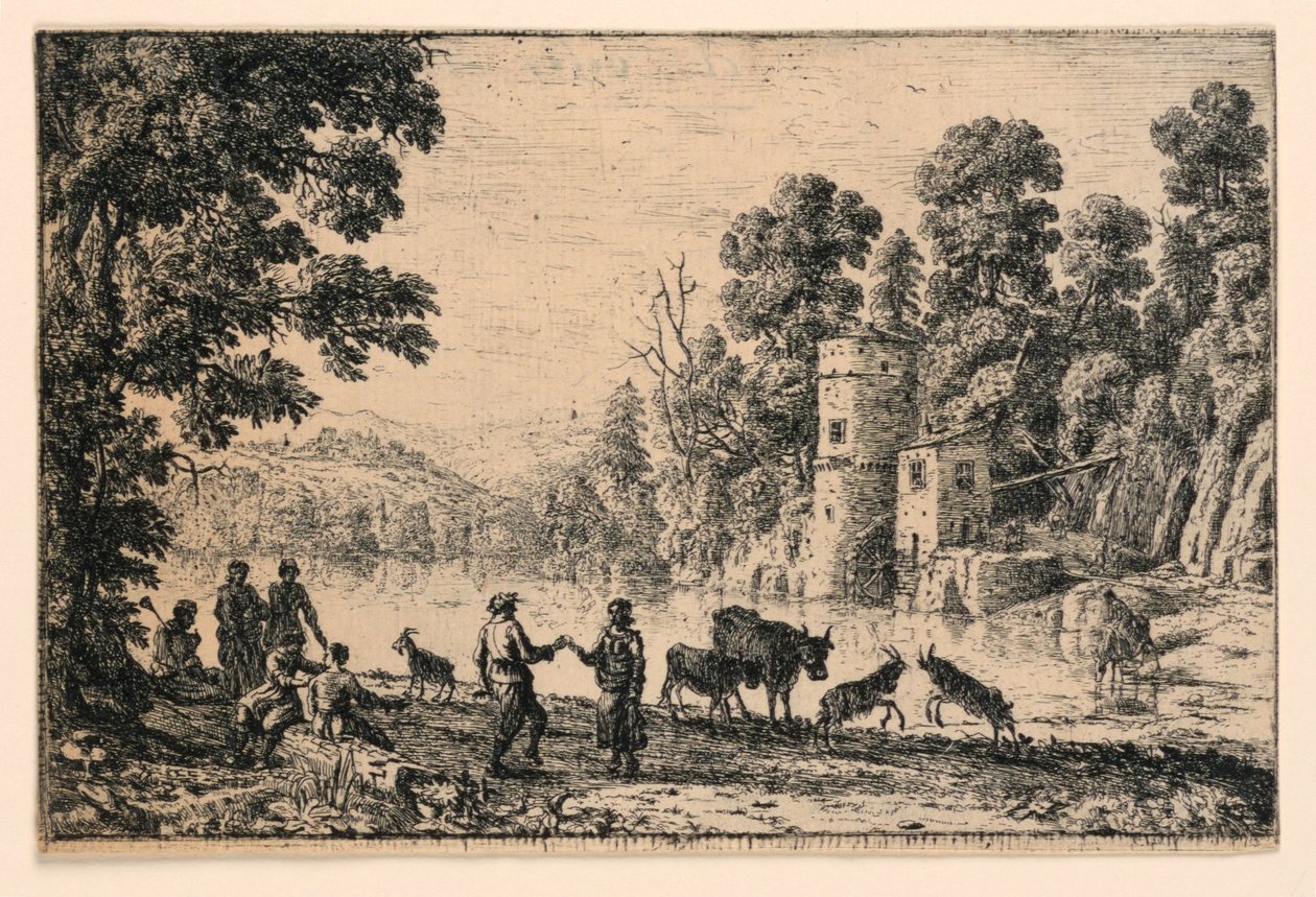 Dans på elvebredden av Claude Lorrain
