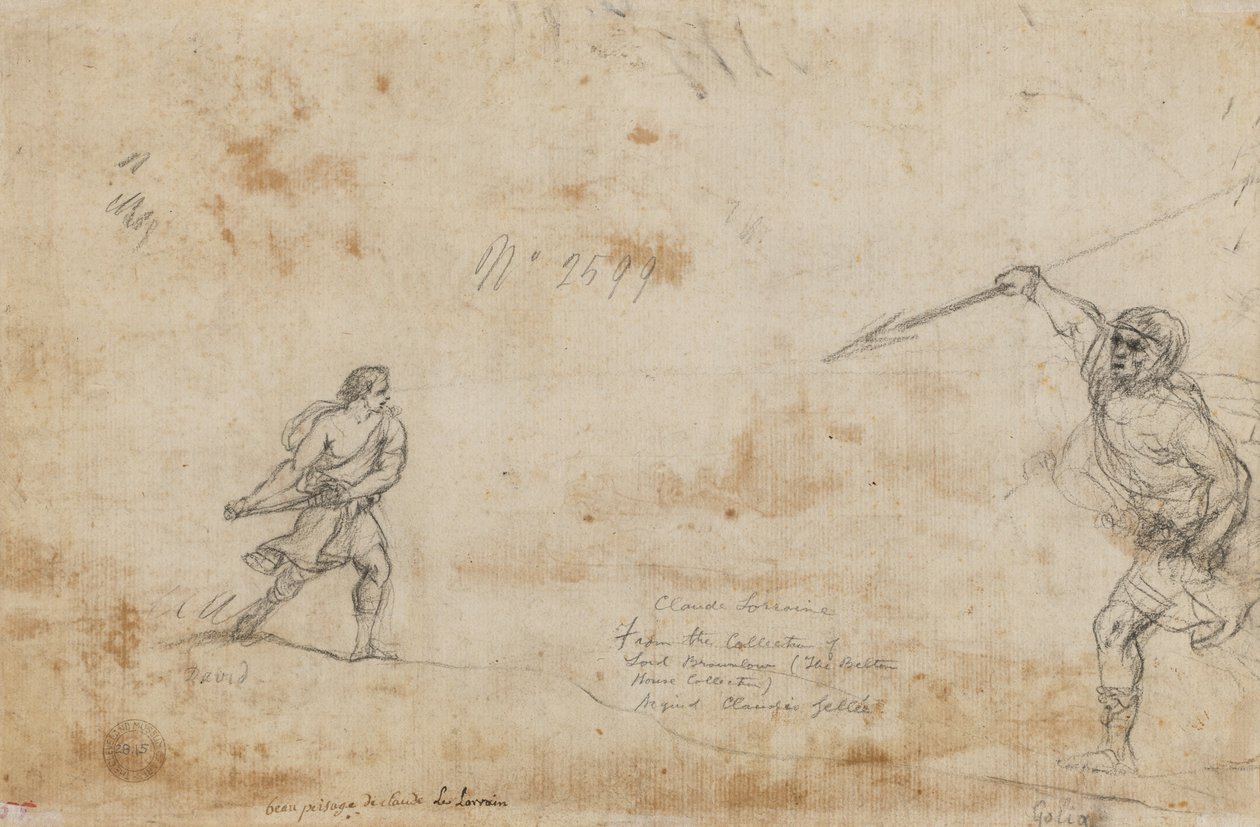 David og Goliat verso, ca. 1645. av Claude Lorrain