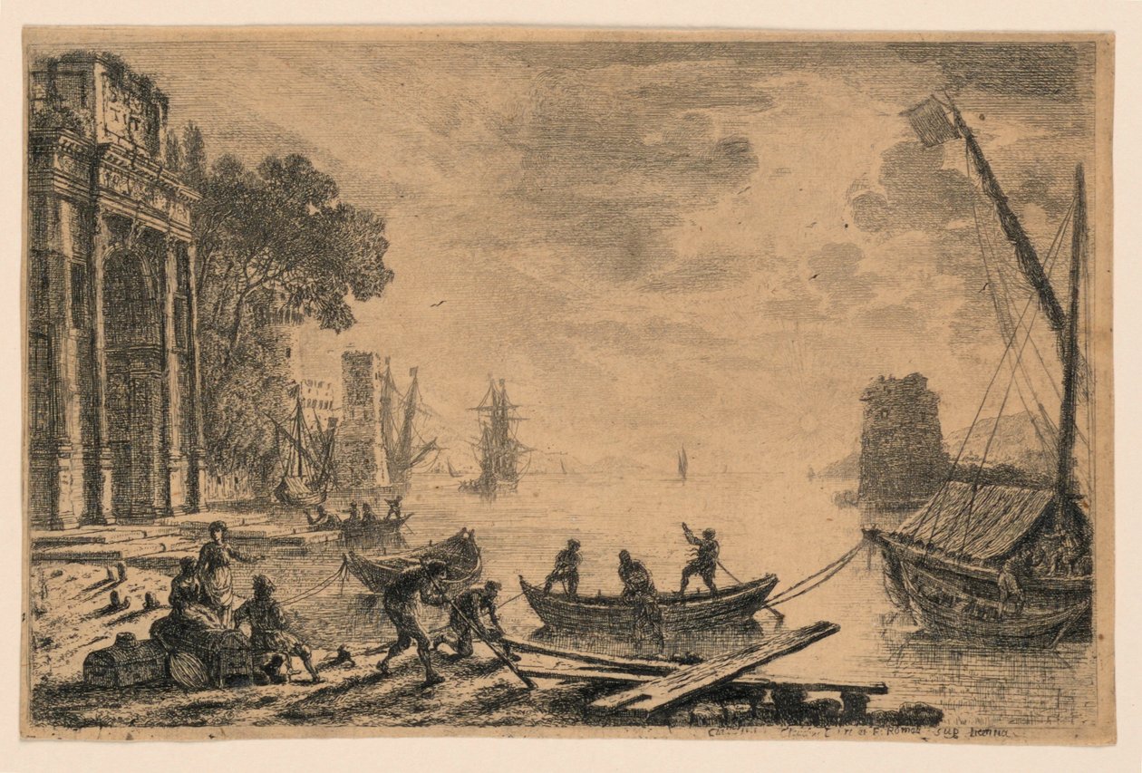 Havnescene av Claude Lorrain