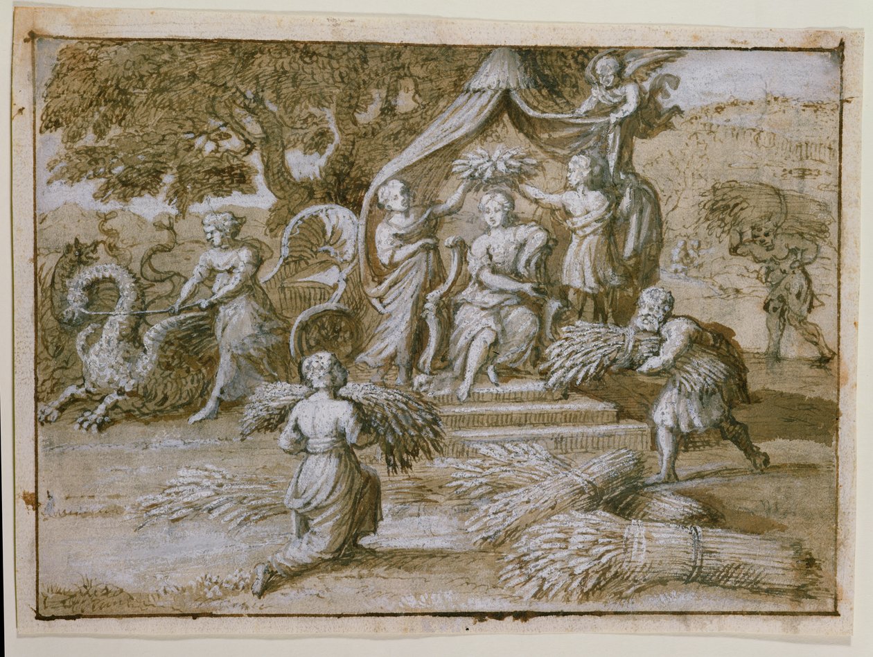 Homage to Ceres (blekk på papir) av Claude Lorrain