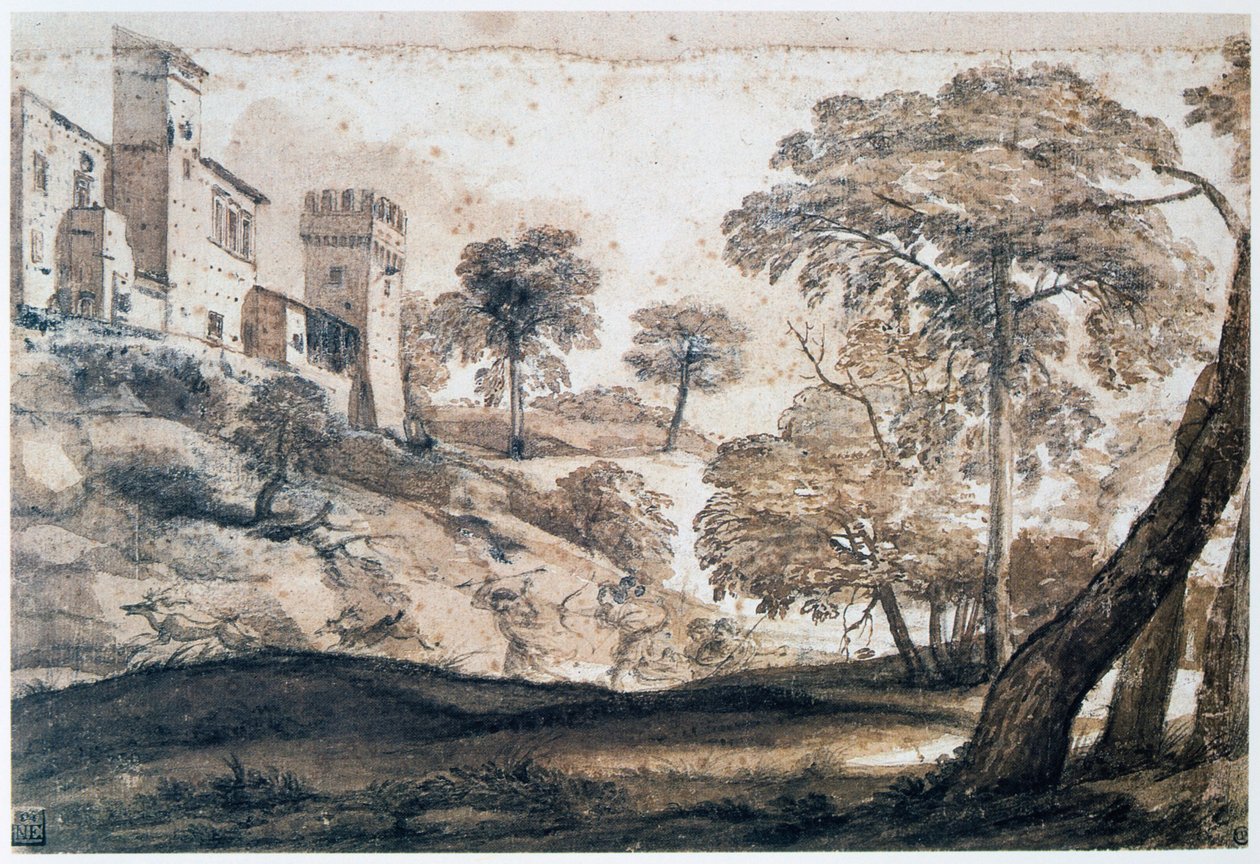 Jakt på hjort, midten av slutten av 1600-tallet av Claude Lorrain