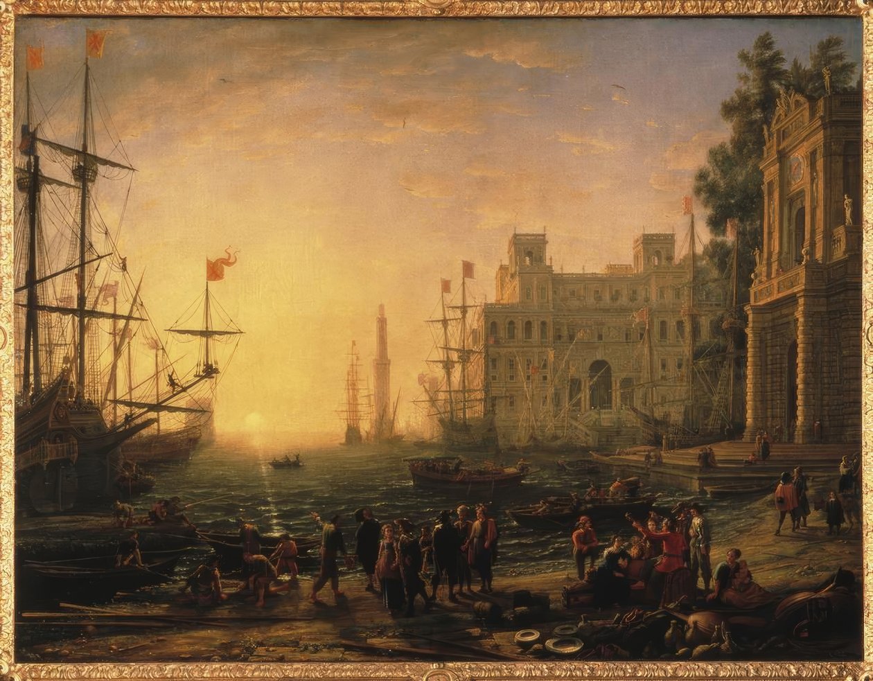 Ideell utsikt over havnen med Villa Medici av Claude Lorrain