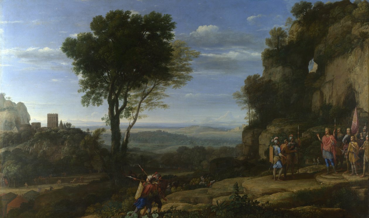 Landskap med David ved Cave of Adullam, 1658 av Claude Lorrain