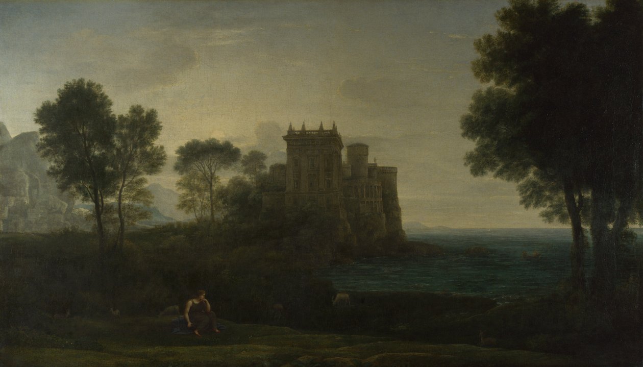 Landskap med Psyche utenfor Palace of Cupid The Enchanted Castle, 1664 av Claude Lorrain