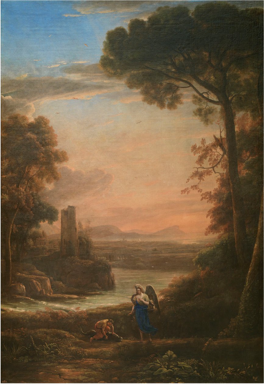Landskap med Tobias og engelen, 1639-1640. av Claude Lorrain