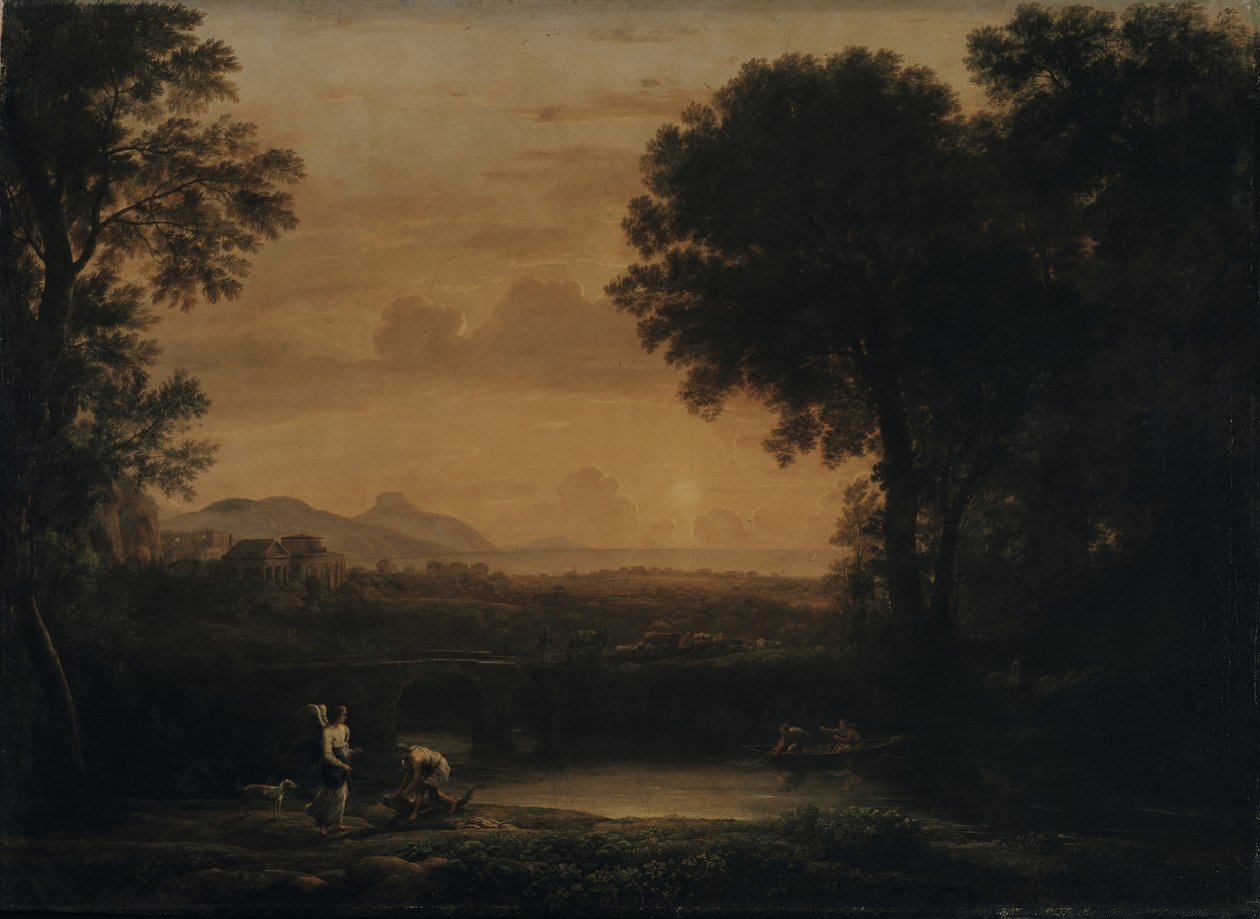 Landskap med Tobias og engelen, 1663 av Claude Lorrain