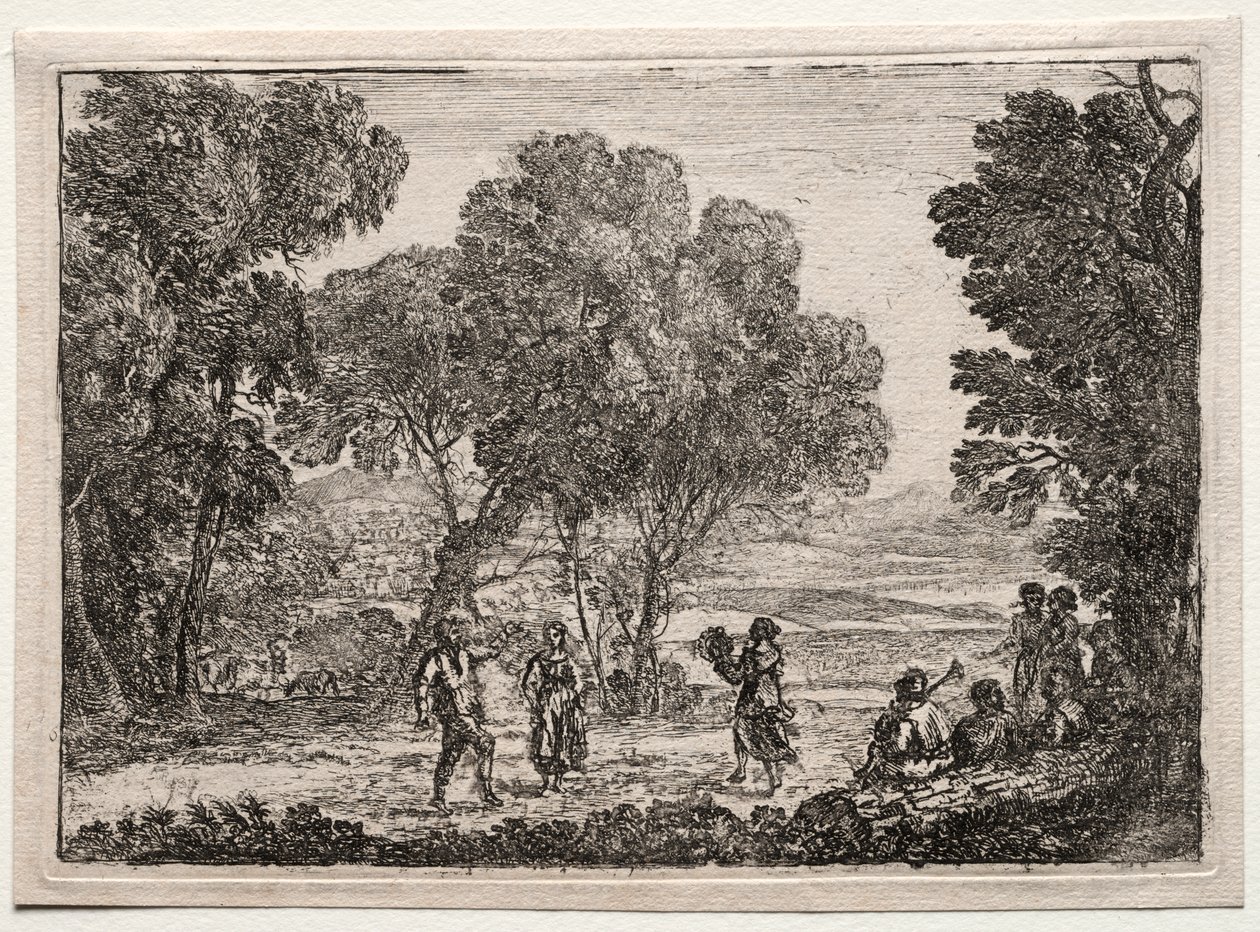 Landskap med en countrydans (liten tallerken) av Claude Lorrain
