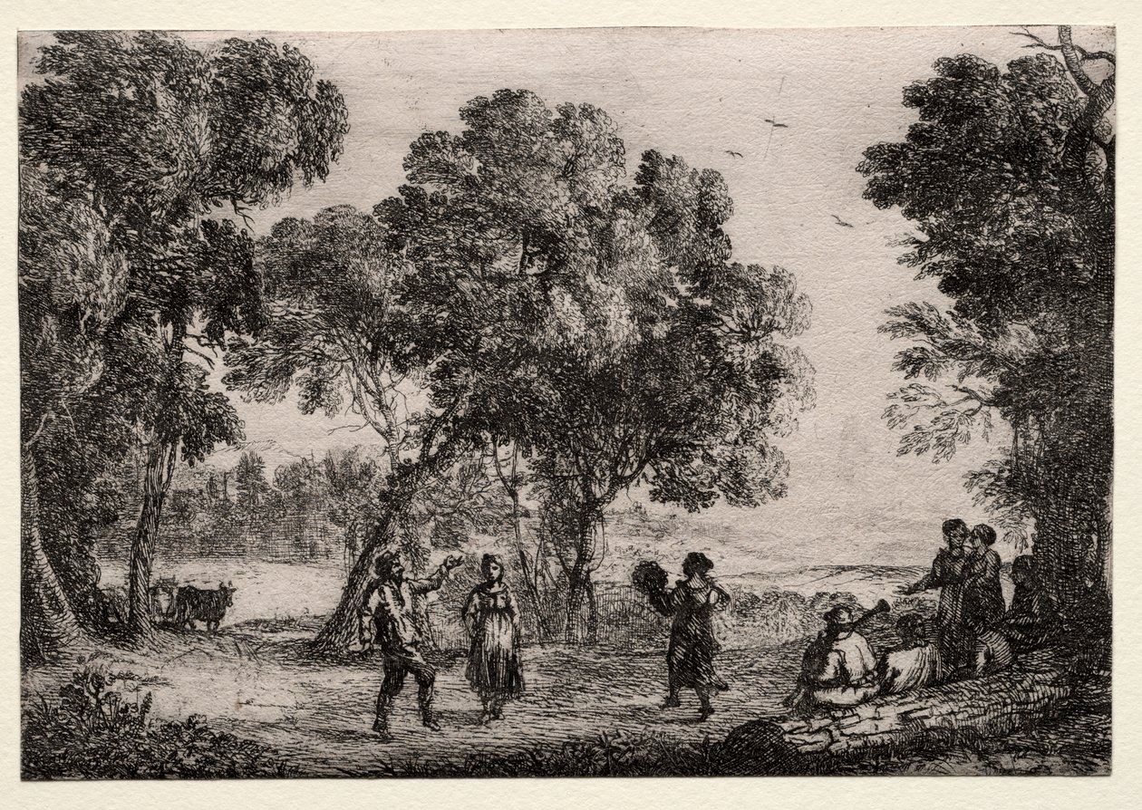 Landskap med en countrydans (liten tallerken) av Claude Lorrain