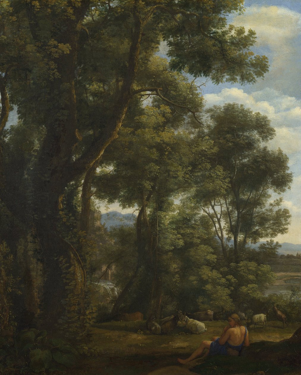 Landskap med en geitegjeter og geiter av Claude Lorrain