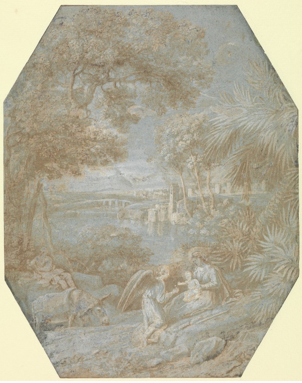 Landskap med resten på flukten til Egypt, 1645. av Claude Lorrain