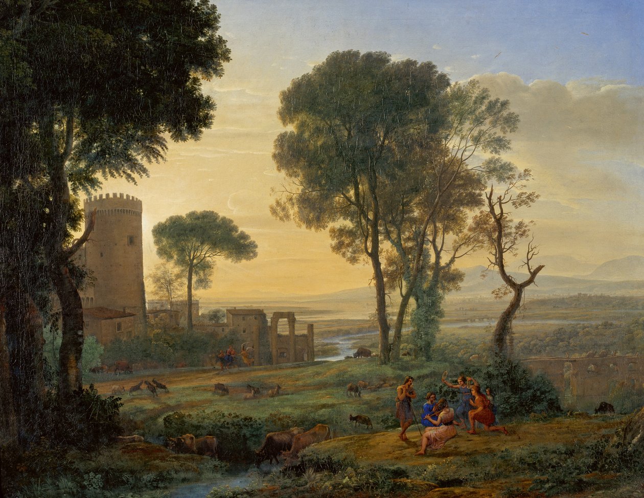 Landskap med flukten til Egypt, ca. 1646. av Claude Lorrain