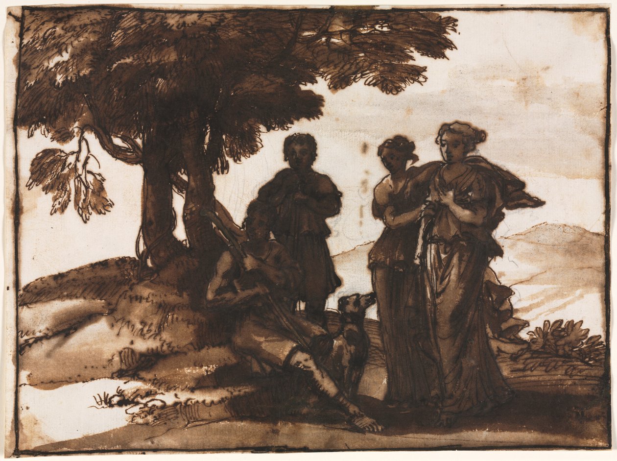 Pastoral scene med klassiske figurer av Claude Lorrain