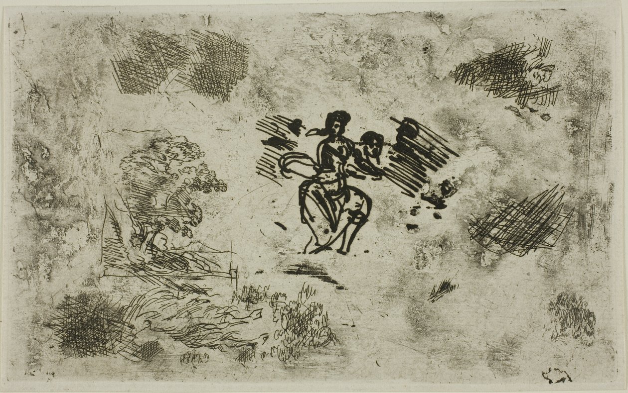 Sittende kvinne og andre skisser av Claude Lorrain