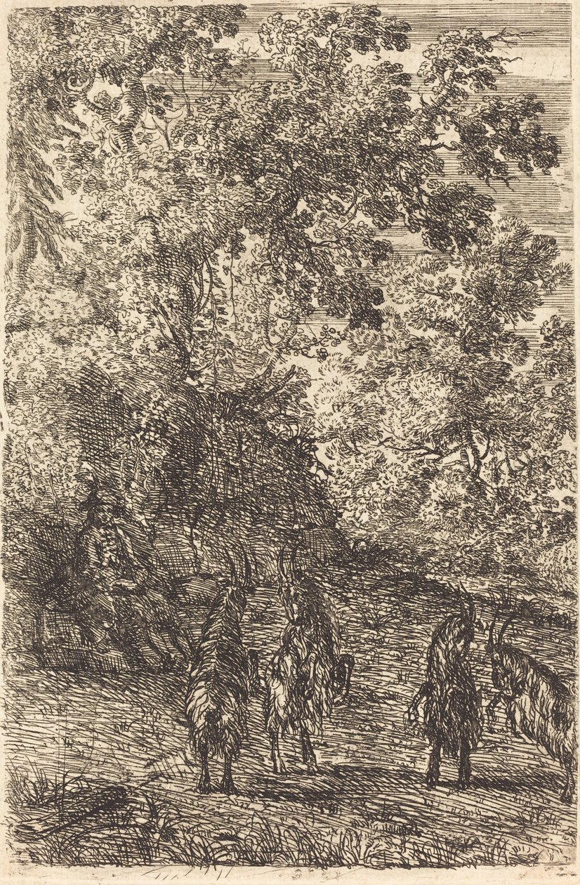 Hyrde med fire geiter (Les quatre chèvres) av Claude Lorrain