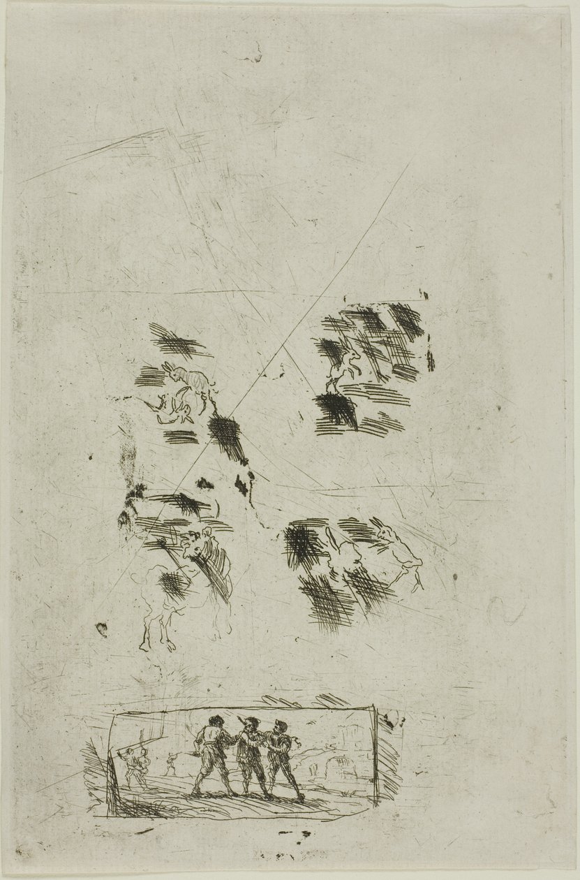 Studer for en scene med Brigands av Claude Lorrain