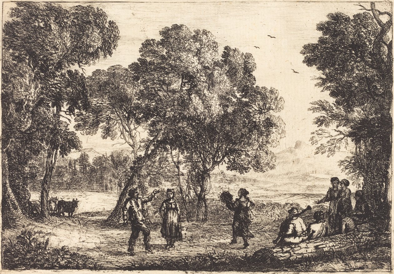 Country Dance (liten tallerken) av Claude Lorrain