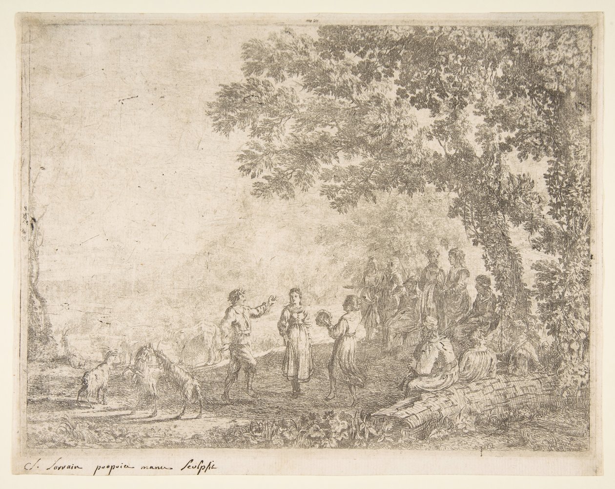Country Dance Large Plate, ca. 1637. av Claude Lorrain