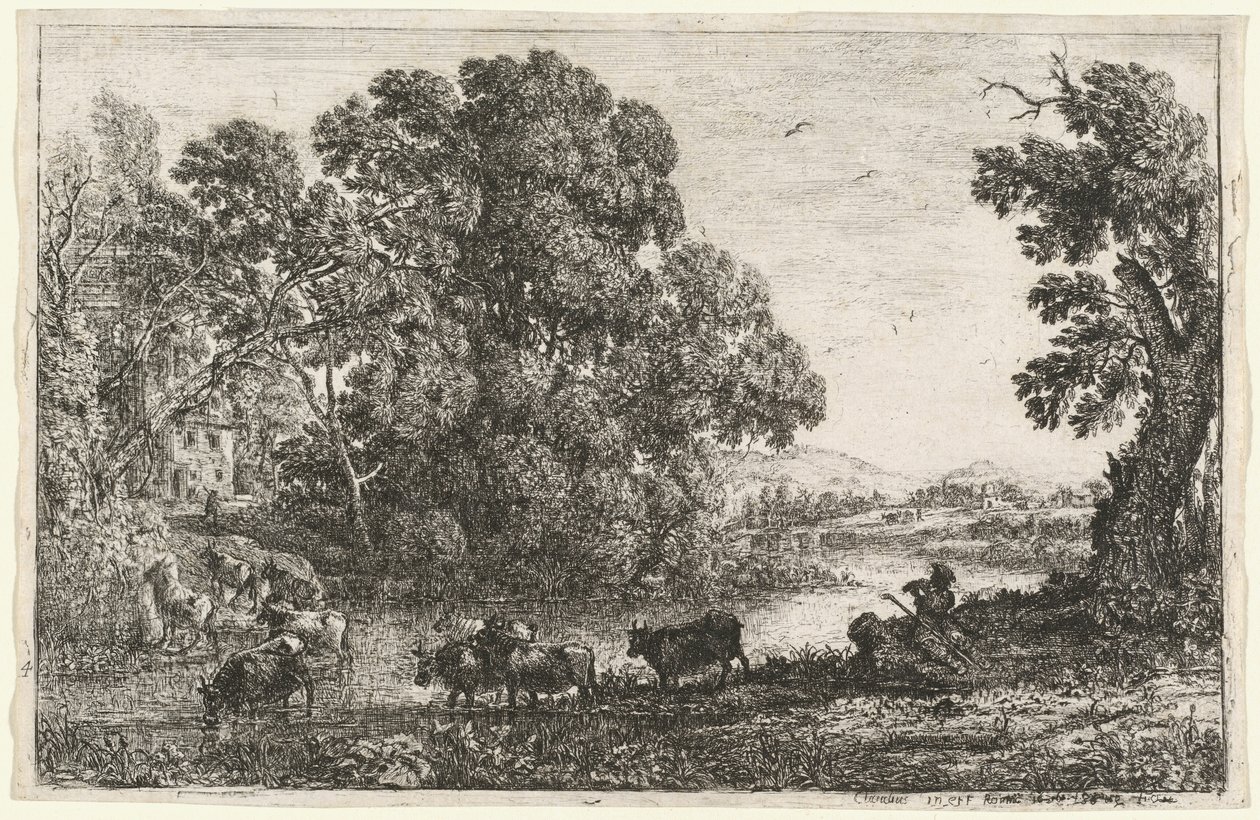 The Cowherd (Le bouvier) av Claude Lorrain