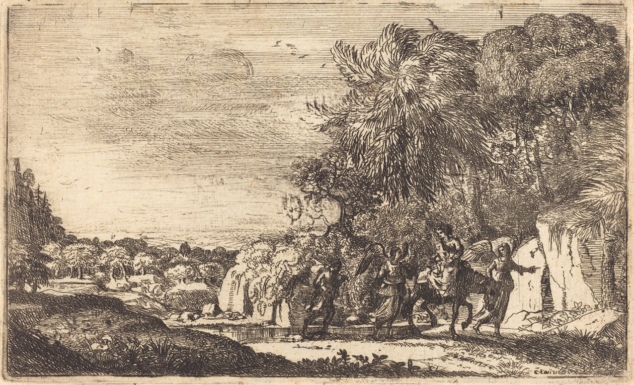 Flukten til Egypt (La fuite en Egypte) av Claude Lorrain