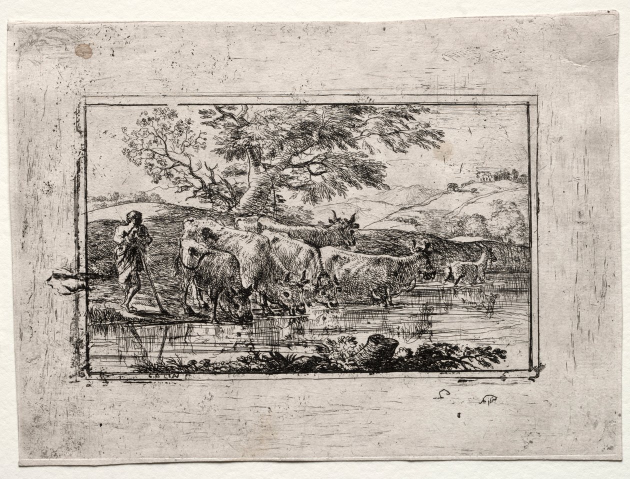 Flokken ved vanningsplassen, 1635. av Claude Lorrain