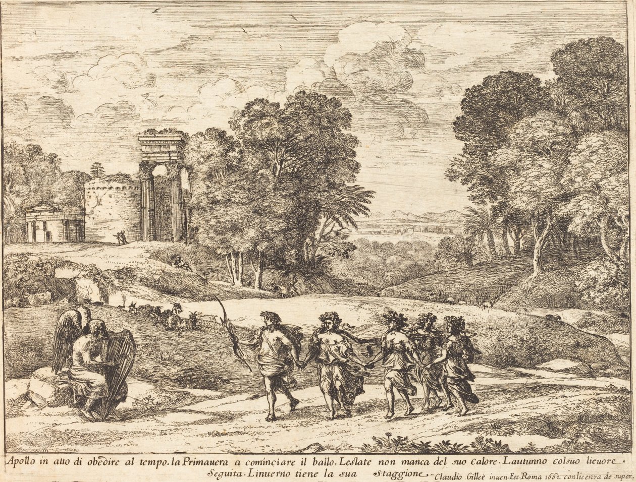 Tid, Apollo og årstidene av Claude Lorrain