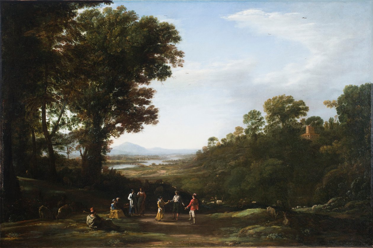 Landsbyboerne danser av Claude Lorrain