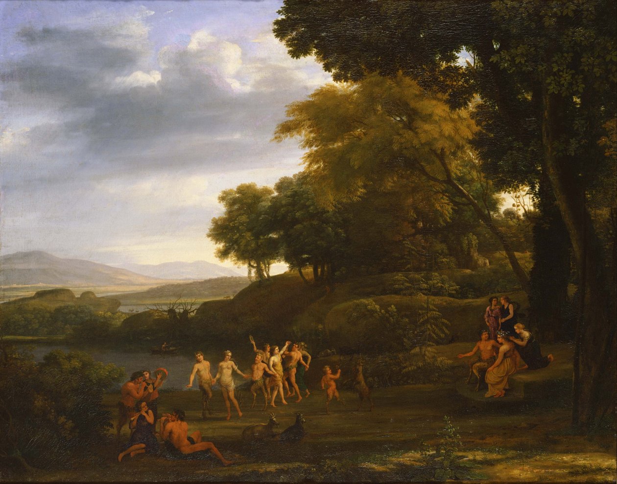 Landskap med dansende satyrer og nymfer av Claude Lorrain