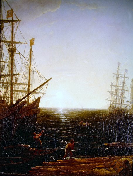 Havnescene (detalj) av Claude Lorrain