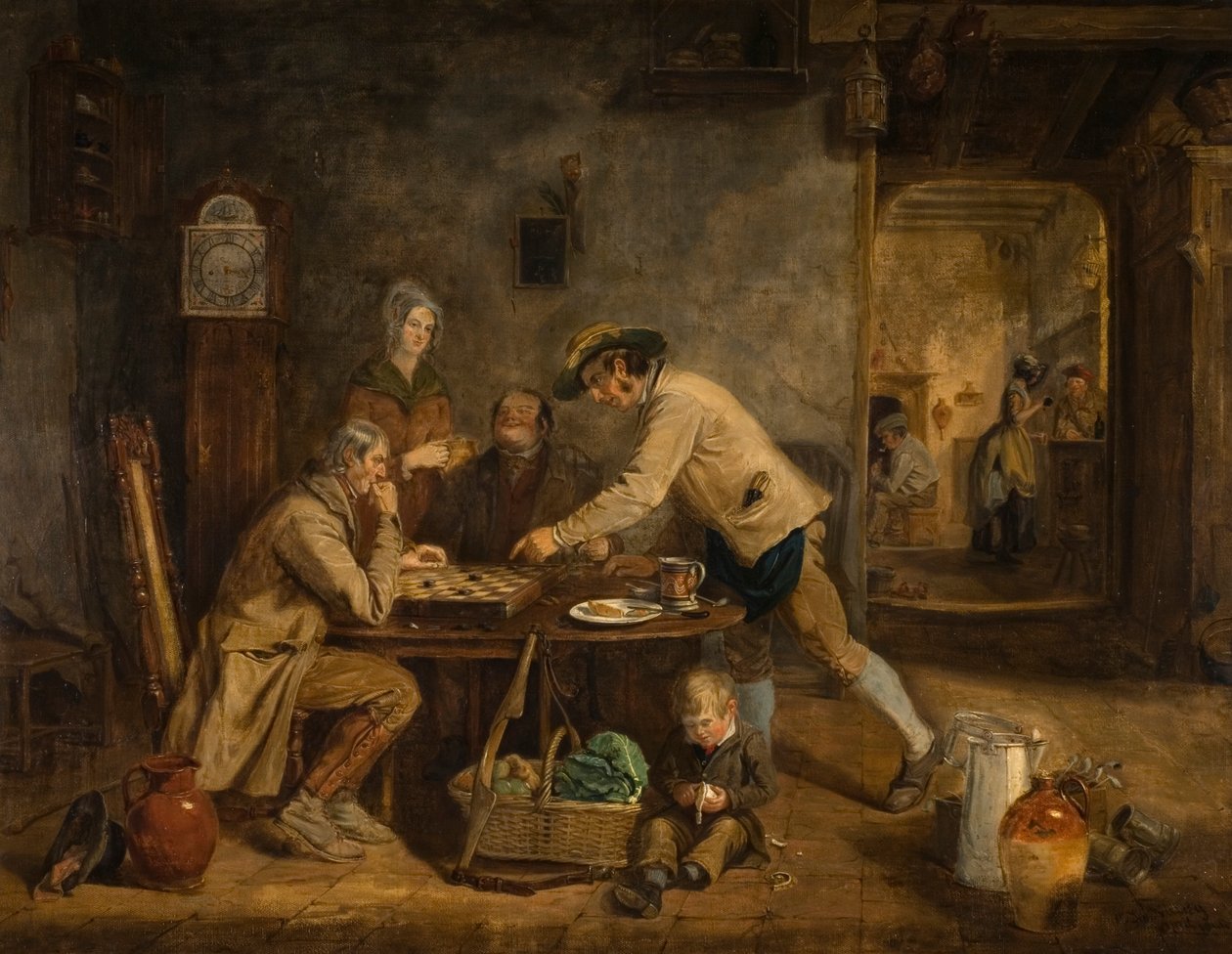 The Draft Players, 1844 av Claude Lorraine R.W Nursey