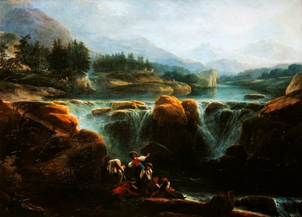 Sveitsisk landskap, ca. 1790-94 av Claude Louis Chatelet