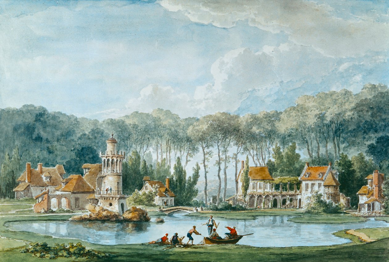 The Hameau, Petit Trianon, 1786 av Claude Louis Chatelet