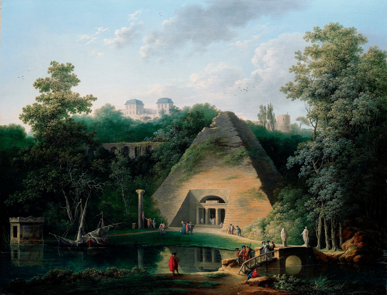 Pyramiden ved Chateau de Maupertuis, ca. 1785 av Claude Louis Chatelet