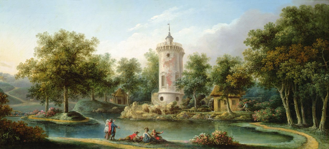 Tour de Marlborough i Jardin des Mesdames, Bellevue av Claude Louis Chatelet
