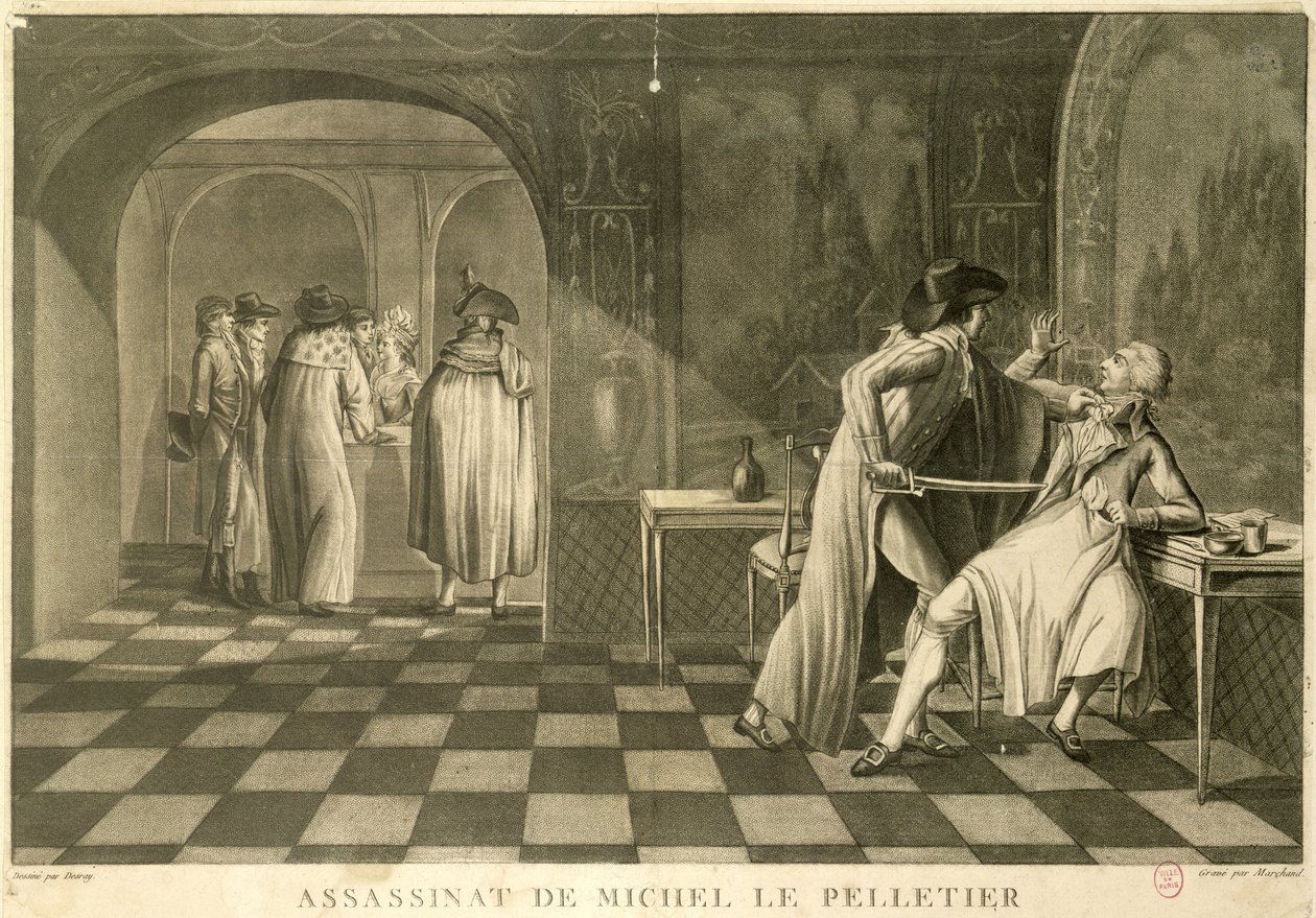 Attentat på nestleder Louis-Michel Le Peletier de Saint-Fargeau, 20. januar 1793 av Claude Louis Desrais