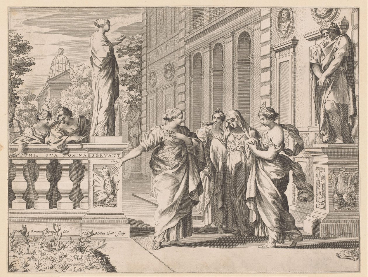 Allegori til ære for Collegio Romano av Claude Mellan