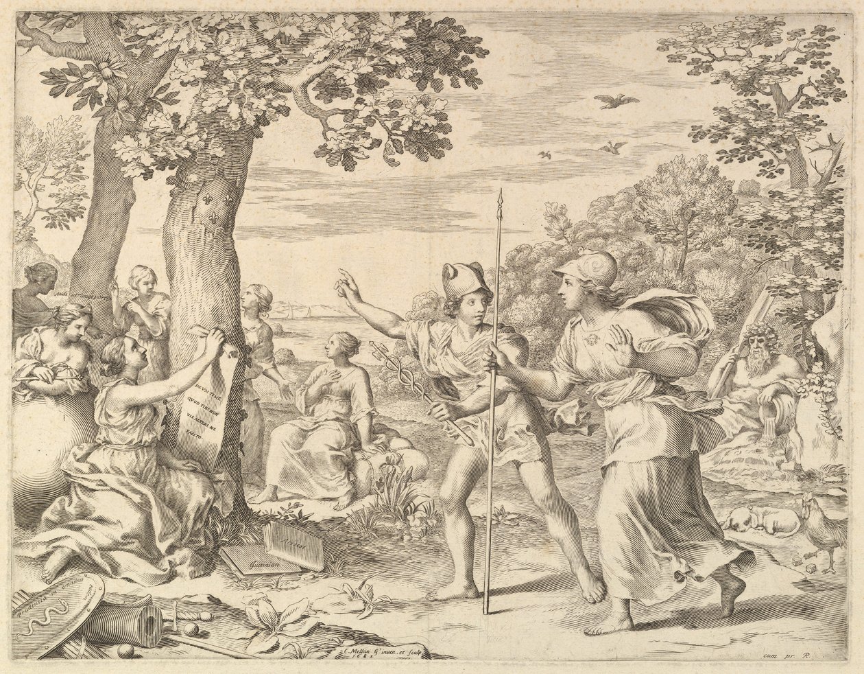 Allegori om god regjering i Frankrike, 1685. av Claude Mellan