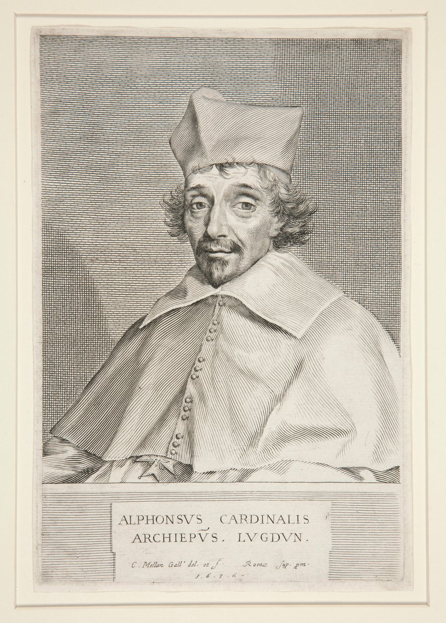 Kardinal Alphonse du Plessis de Richelieu (bror til den berømte kardinal) av Claude Mellan