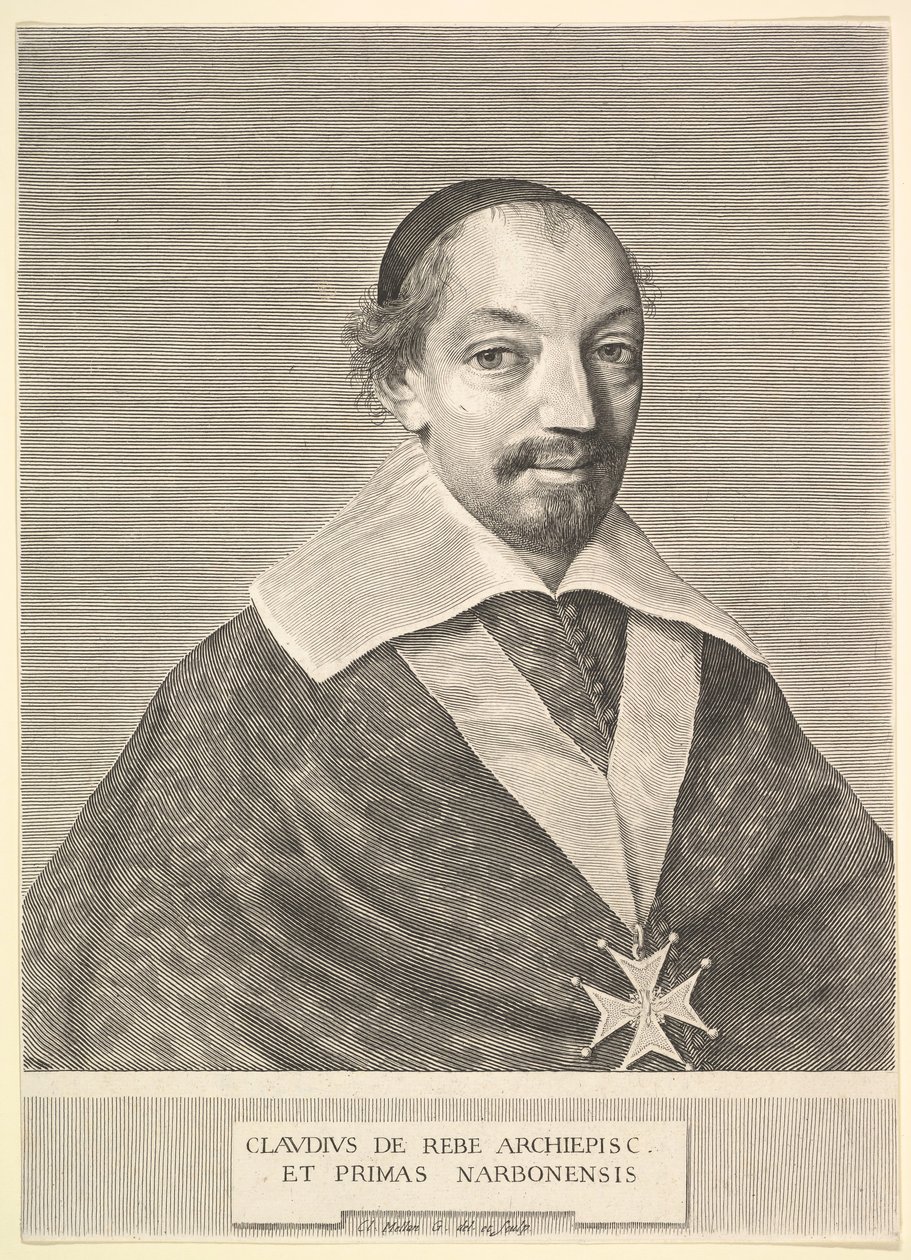 Claude de Rebé, erkebiskop av Narbonne. av Claude Mellan