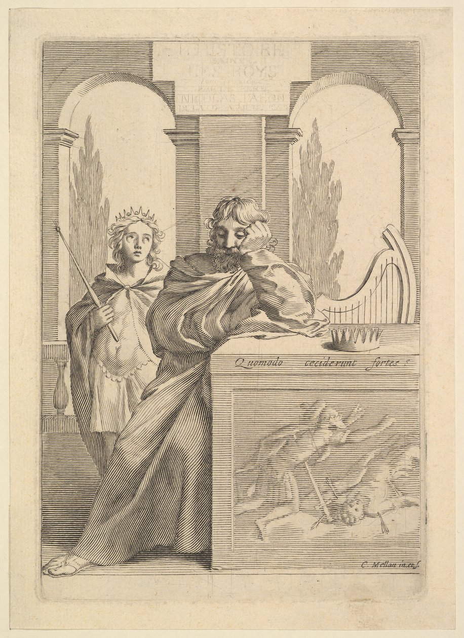 David: Tittelside for Talon, LHistoire Sainte, III, 1645. av Claude Mellan