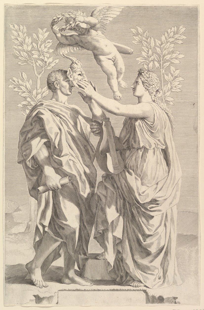 Frontispice: Horace, Quintus Horatius Flaccus, 1642 av Claude Mellan