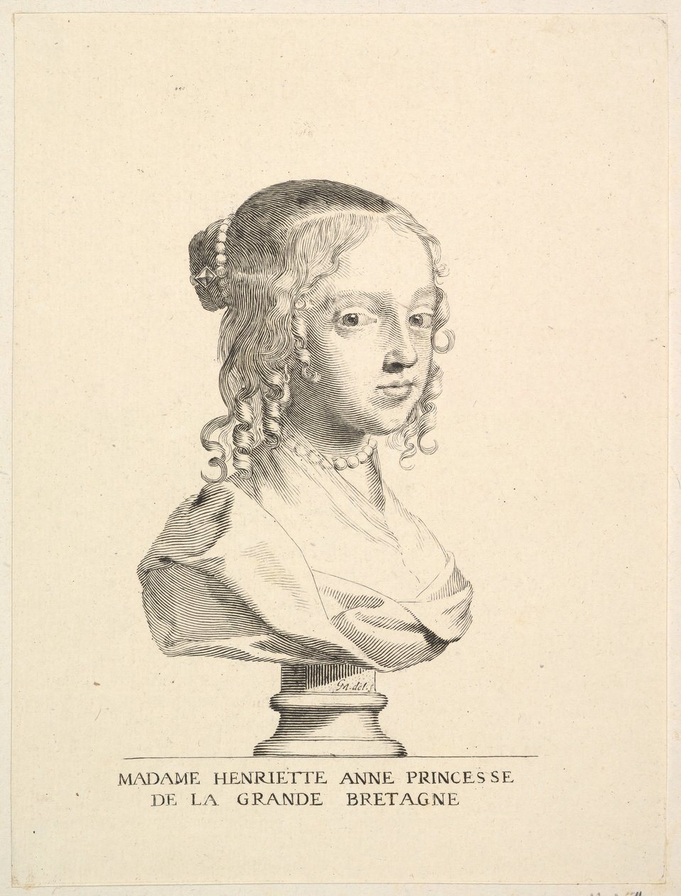 Henriette-Anne av England, hertuginne av Orleans. av Claude Mellan