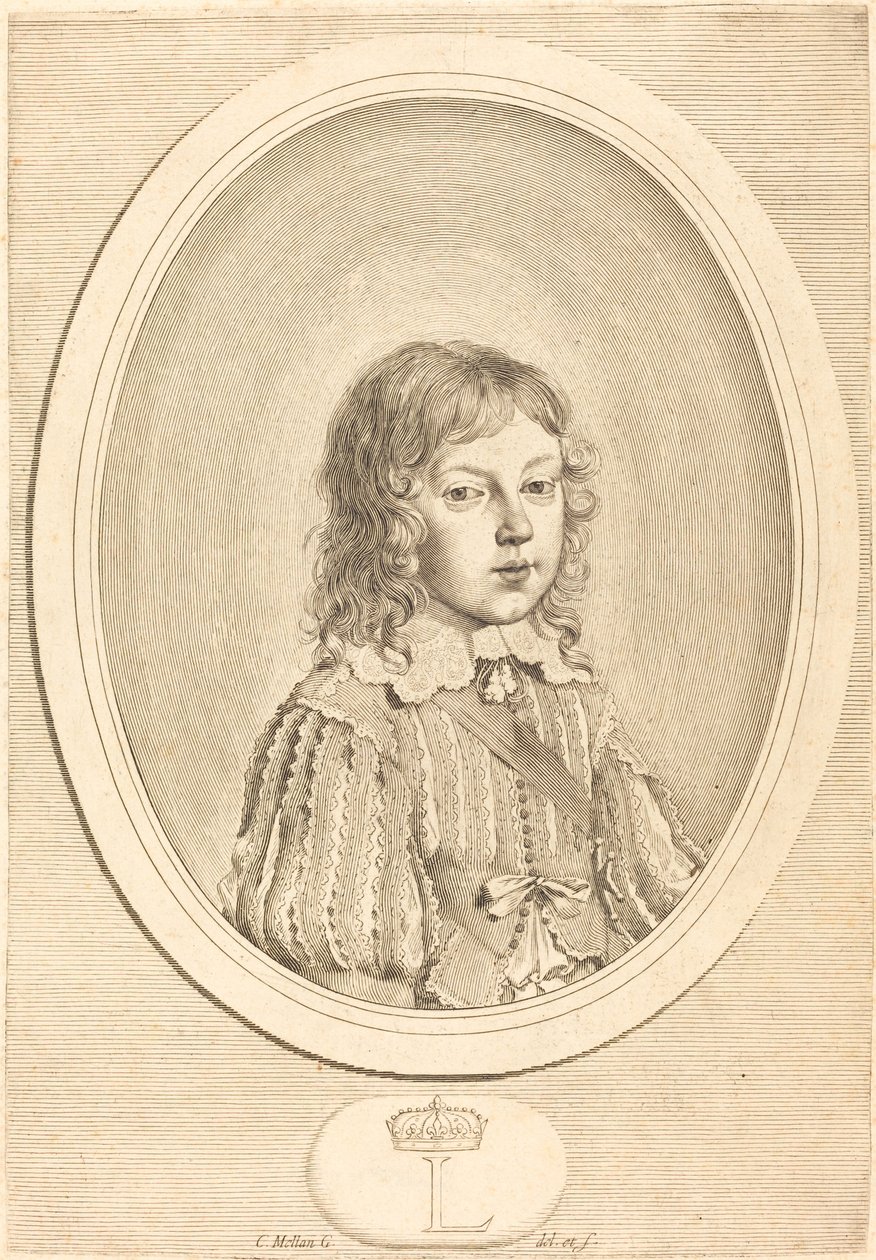 Louis XIV som gutt av Claude Mellan
